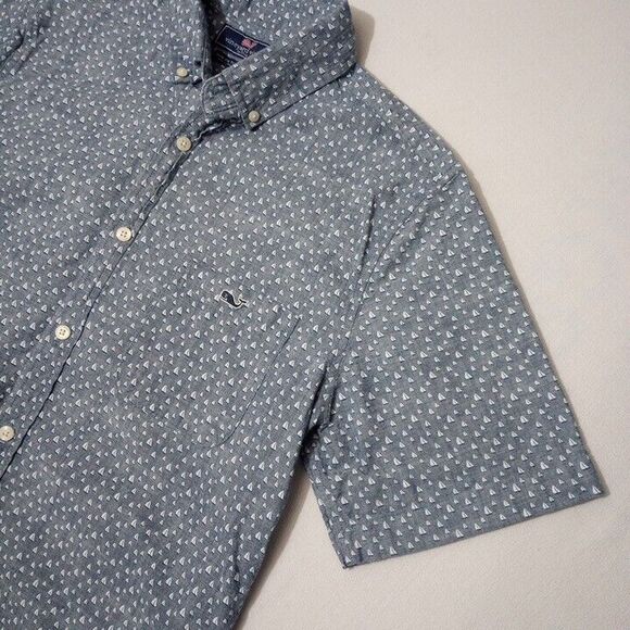 Vineyard Vines Men's Medium Slim Fit‎ Tucker Shirt Gray Button Up Cotton Spandex - Picture 2 of 6